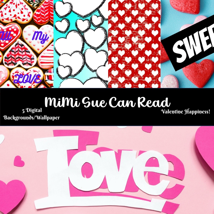 Valentine Happiness 5 Valentine's Digital Art | Cute Backgrounds ONLY $1