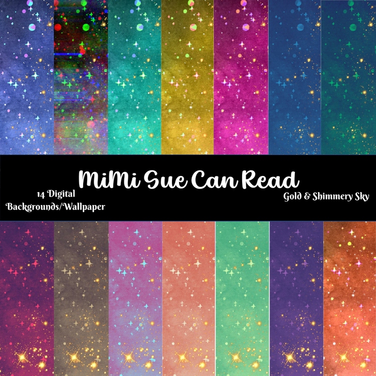 Gold & Shimmery Night Sky 14 Digital Backgrounds/Wallpapers