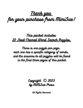 10 Food-Themed Word Search Puzzles & Answers (Nutrition Science/Home Economics), image 2