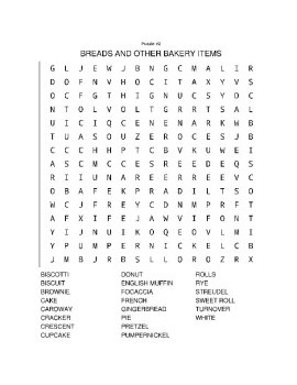 10 Food-Themed Word Search Puzzles & Answers (Nutrition Science/Home Economics), image 4