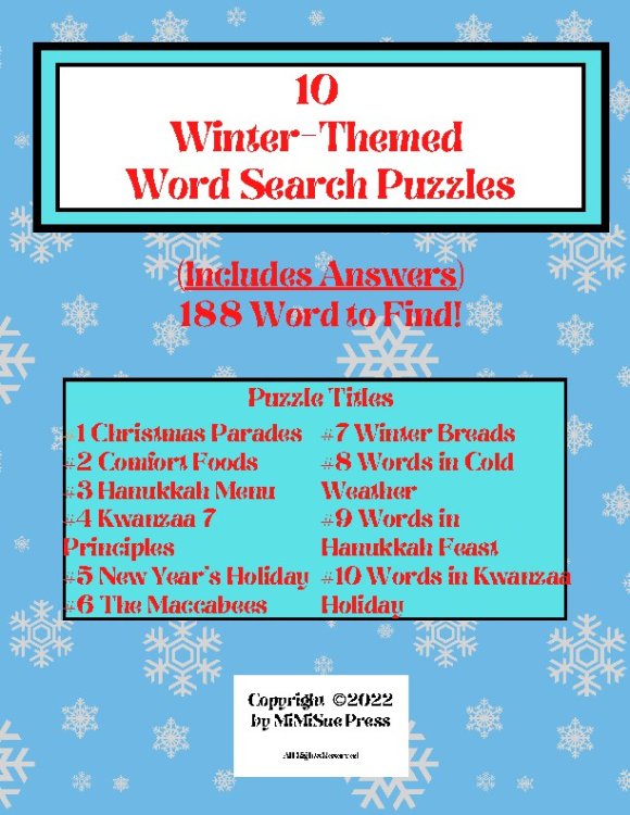 10 Winter-Themed Word Search Puzzles