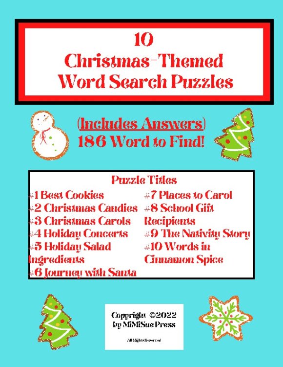 10 Christmas-Themed Word Search Puzzles