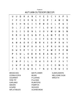10 Fall and Thanksgiving Word Search Puzzles with Answers (Set A), image 4