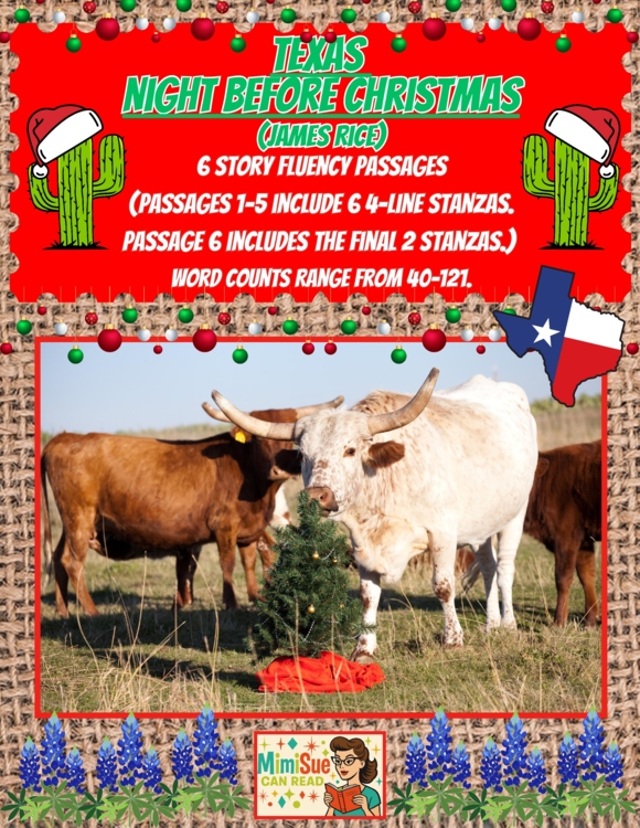 Texas Night Before Christmas: James Rice Fluency/Boost Reading & Track Progress