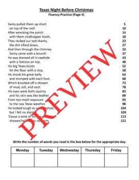 Texas Night Before Christmas: James Rice Fluency/Boost Reading & Track Progress, image 3