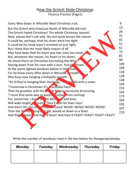 How the Grinch Stole Christmas: Reading Fluency Passages for Elementary Learners, image 3