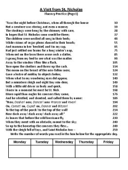 A Visit from St. Nicholas ('Twas the Night Before Christmas) Fluency Passages, image 3