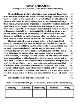 Anne of Green Gables (L.M. Montgomery) 38 Novel Fluency Passages, image 3