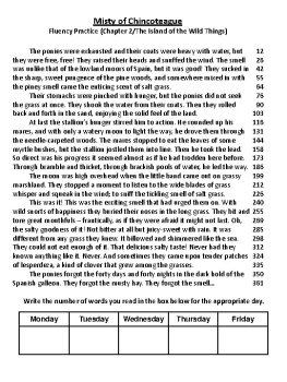 Misty of Chincoteague (Marguerite Henry) 18 Fluency Passages, image 4