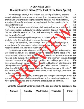 A Christmas Carol (Dickens) Fluency Passages with Student Progress Tracking, image 2