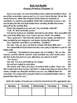 Bud, Not Buddy (Christopher Paul Curtis) 20 Novel Fluency Passages, image 3