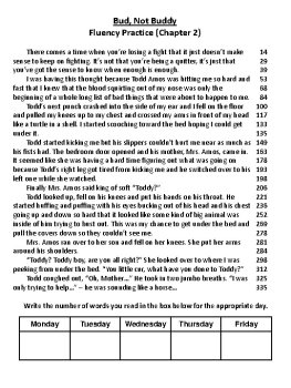 Bud, Not Buddy (Christopher Paul Curtis) 20 Novel Fluency Passages, image 4