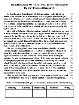 From the Mixed-Up Files of Mrs. Basil E. Frankweiler (Konigsburg) Novel Fluency, image 4