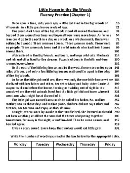 Little House in the Big Woods (Laura Ingalls Wilder) Novel Fluency Passages, image 3