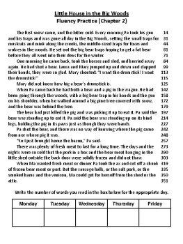 Little House in the Big Woods (Laura Ingalls Wilder) Novel Fluency Passages, image 4