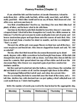 Frindle (Andrew Clements) Novel Fluency Passages, image 3