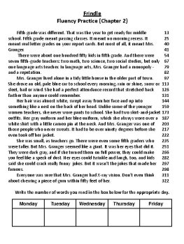 Frindle (Andrew Clements) Novel Fluency Passages, image 4