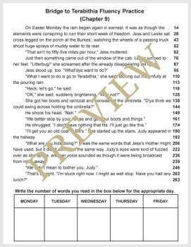 Bridge to Terabithia (Katherine Paterson) 13 Novel Fluency Passages, image 3