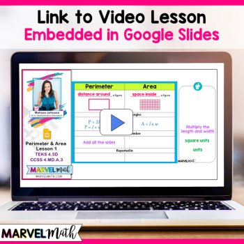 4th Grade Area and Perimeter of Rectangles - Digital Activities and Video Lesson, image 2