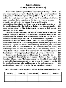 Tuck Everlasting (Natalie Babbitt) Novel Fluency Passages, image 4