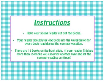 Fill Up the Watermelon/Summer Reading Book Fun! Primary/Elementary, image 4