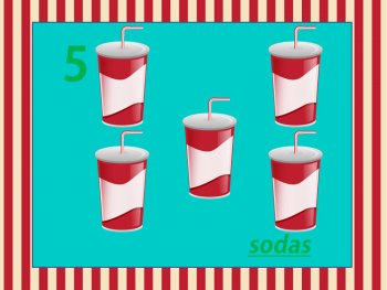 Soda Shop Counting to 10 PowerPoint Fun Numbers, Words, & Pictures (Colorful), image 3
