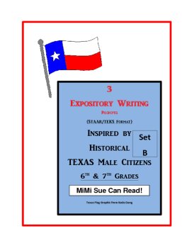 3 Historical Texas Citizens (Male) Expository Writing Prompts 6th 7th Set B, image 2