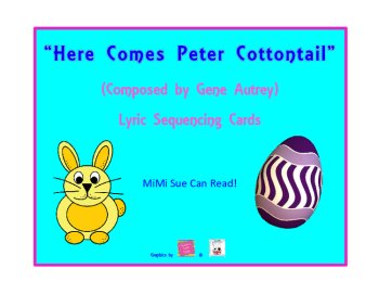 Here Comes Peter Cottontail Lyric Sequencing Cards (Easter Song), image 2