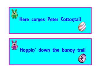 Here Comes Peter Cottontail Lyric Sequencing Cards (Easter Song), image 3