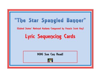 United States National Anthem (Star Spangled Banner) Lyric Sequencing Cards, image 2