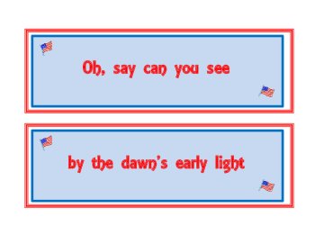 United States National Anthem (Star Spangled Banner) Lyric Sequencing Cards, image 3