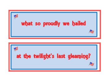 United States National Anthem (Star Spangled Banner) Lyric Sequencing Cards, image 4
