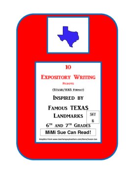 3 Famous Texas Landmarks Expository Writing Prompts STAAR 6th 7th SET B, image 2
