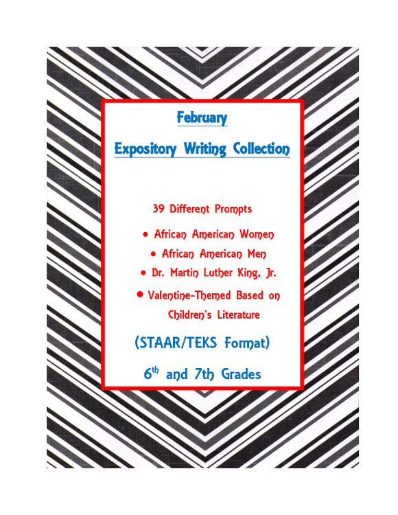 February Valentine/Black History Expository Writing Bundle 39 Prompts 6th 7th