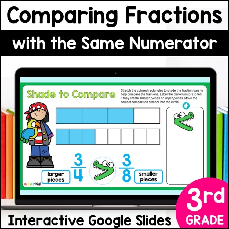 Comparing Fractions with the Same Numerator - Common Numerator Google Slides