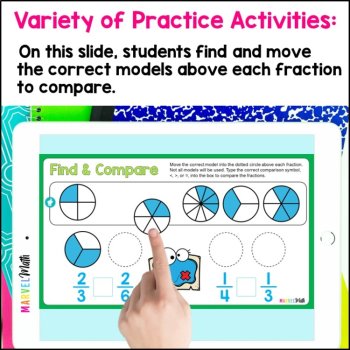 Comparing Fractions with the Same Numerator - Common Numerator Google Slides, image 2