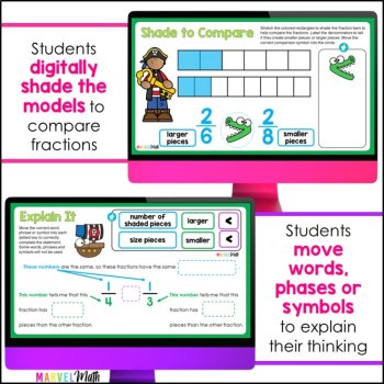 Comparing Fractions with the Same Numerator - Common Numerator Google Slides, image 3