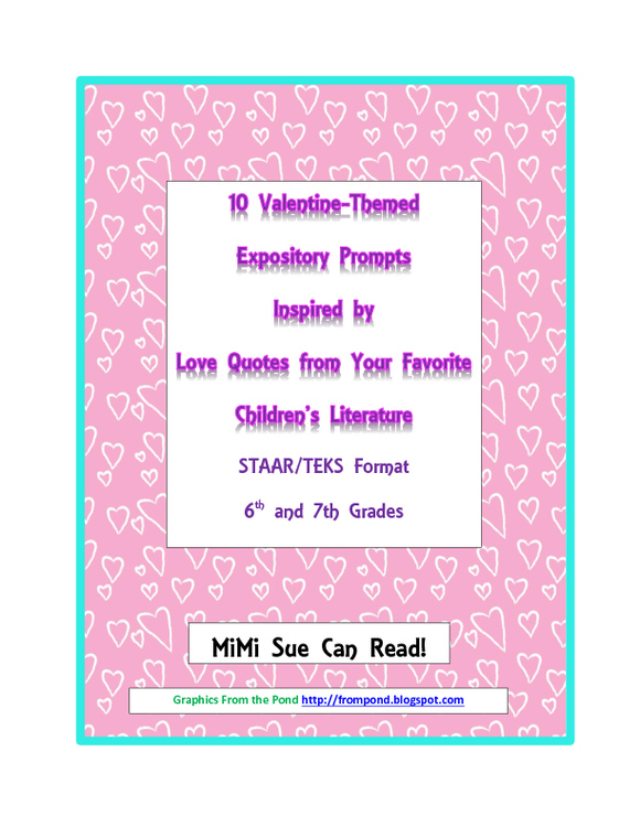 10 Valentine-Themed Expository Prompts Children's Literature 6th 7th Grades