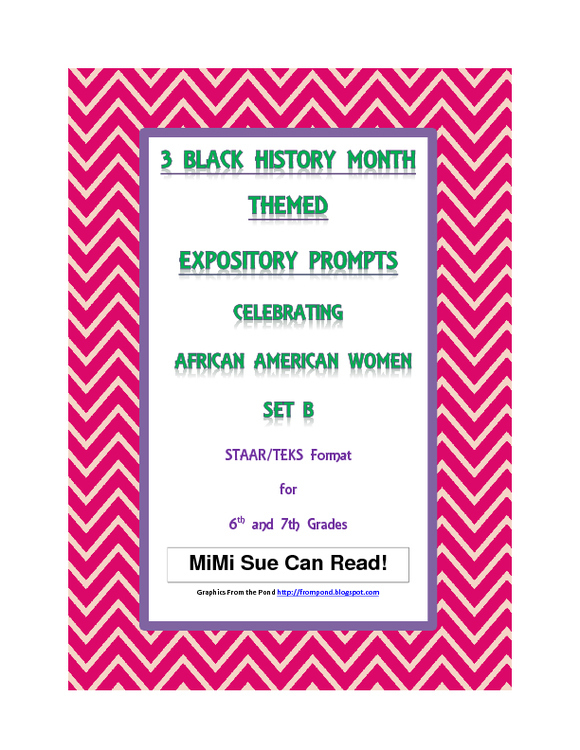 3 Women's History Month Female Expository Writing Prompts Set B STAAR 6th/7th