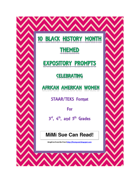 Women's History Month/African American (Female) 10 Expository Writing Prompts