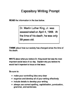 3 MLK.-Themed Expository Writing Prompts (STAAR/TEKS) Set C 6th 7th Grades, image 2
