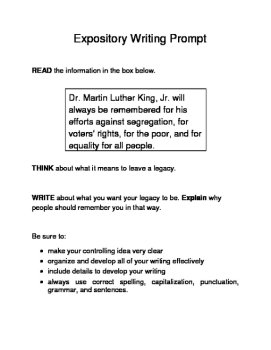 3 MLK.-Themed Expository Writing Prompts (STAAR/TEKS) Set C 6th 7th Grades, image 4