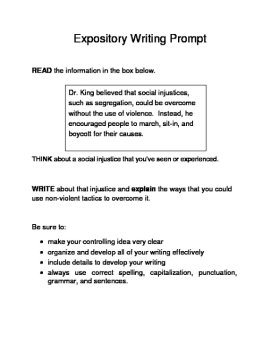 3 MLK.-Themed Expository Writing Prompts (STAAR/TEKS) Set A 6th, 7th Grades, image 2
