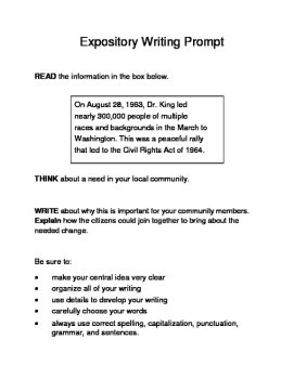 3 MLK.-Themed Expository Writing Prompts (STAAR/TEKS) Set A 3rd, 4th, 5th Grades, image 3