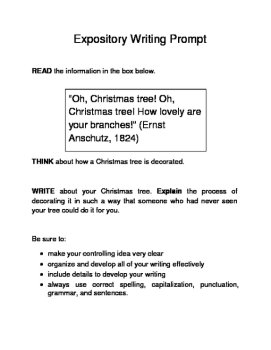 3 Christmas-Themed Expository Writing Prompts (STAAR/TEKS) Set B  6th & 7th, image 4