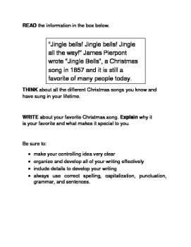 3 Christmas-Themed Expository Writing Prompts (STAAR/TEKS) Set A 6th & 7th Grade, image 2