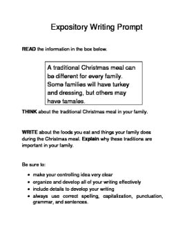 3 Christmas-Themed Expository Writing Prompts (STAAR/TEKS) Set A 6th & 7th Grade, image 3