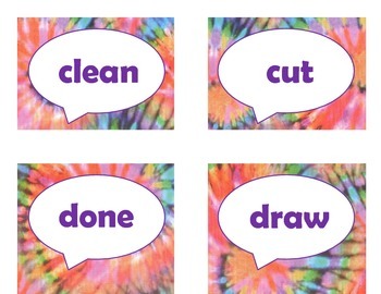 Dolch Third Grade Sight Word Flash Cards (Tie Dye with Purple Lettering), image 3