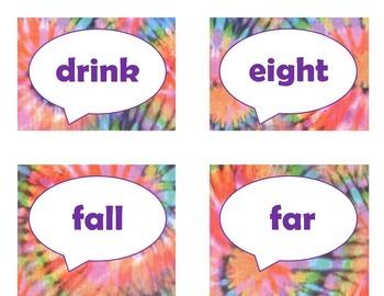 Dolch Third Grade Sight Word Flash Cards (Tie Dye with Purple Lettering), image 4
