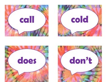 Dolch Second Grade Sight Word Flash Cards (Tie Dye with Purple Lettering), image 4